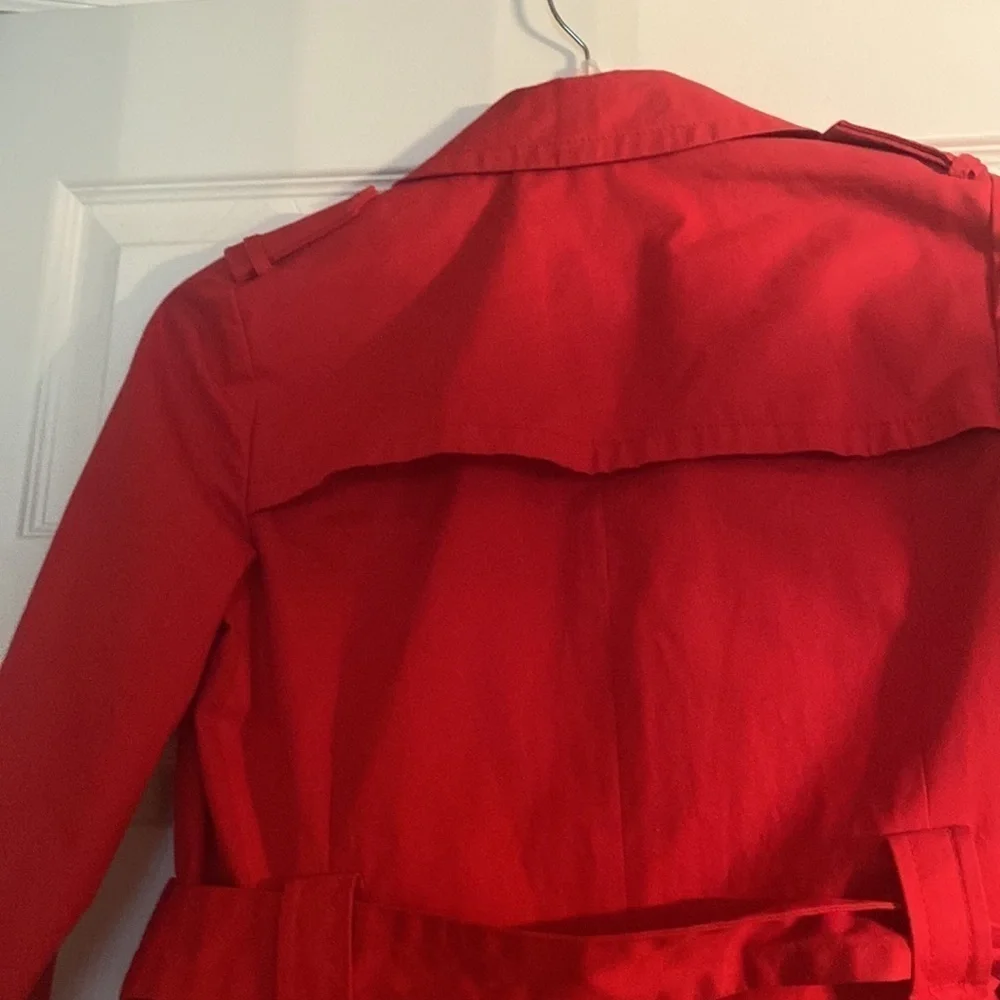 Banana republic red jacket, size small, 100% cotton. Lining is 100% acetate.